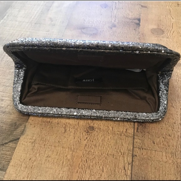 J. Crew Magnetic Silver Glitter Sparkle Clutch - Picture 4 of 12
